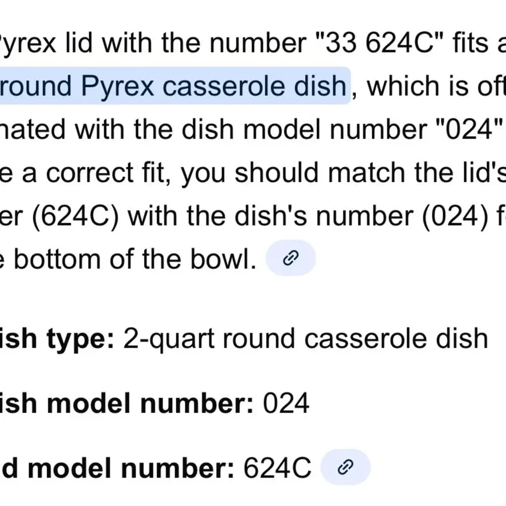 Pyrex Glass Lid 33 624c Fits 024, 026, 443 dishes and more.